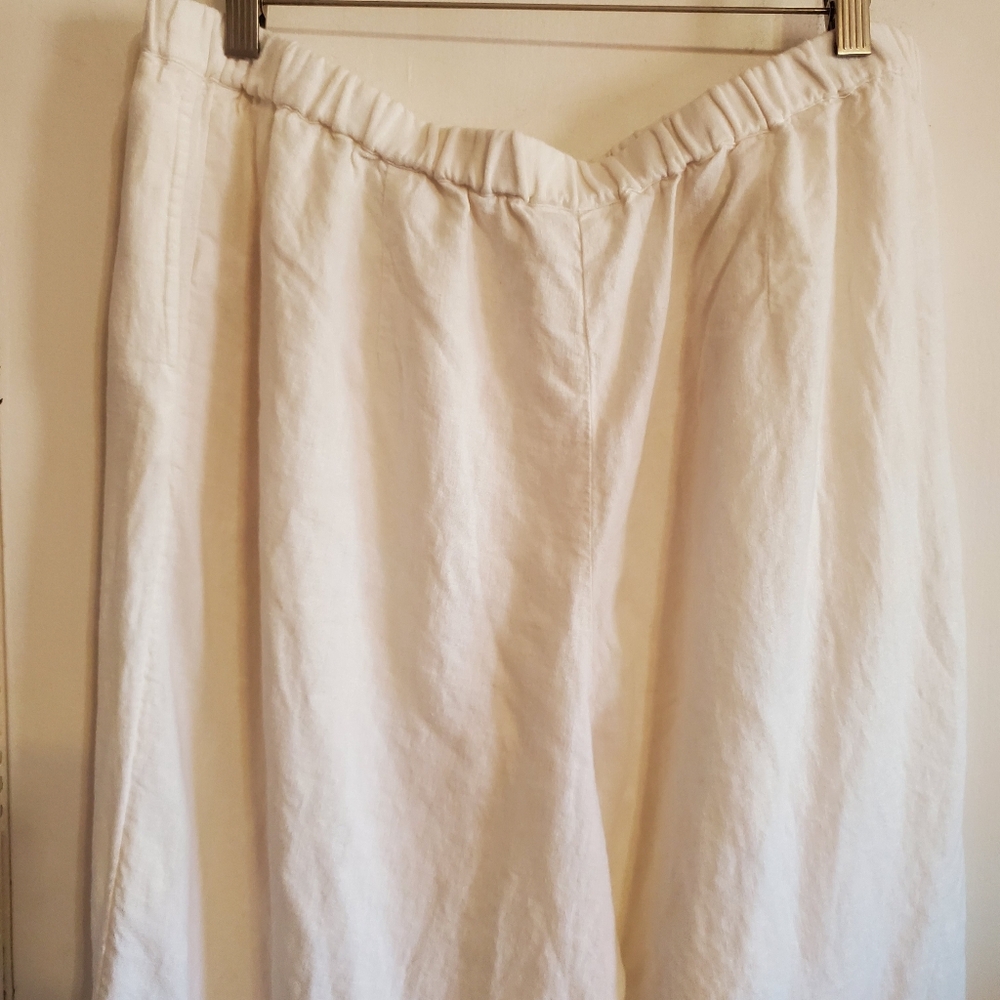 PureJill J.Jill Linen Blend Elastic Waist Pull on Pants size L Coastal Vacation - Picture 6 of 13